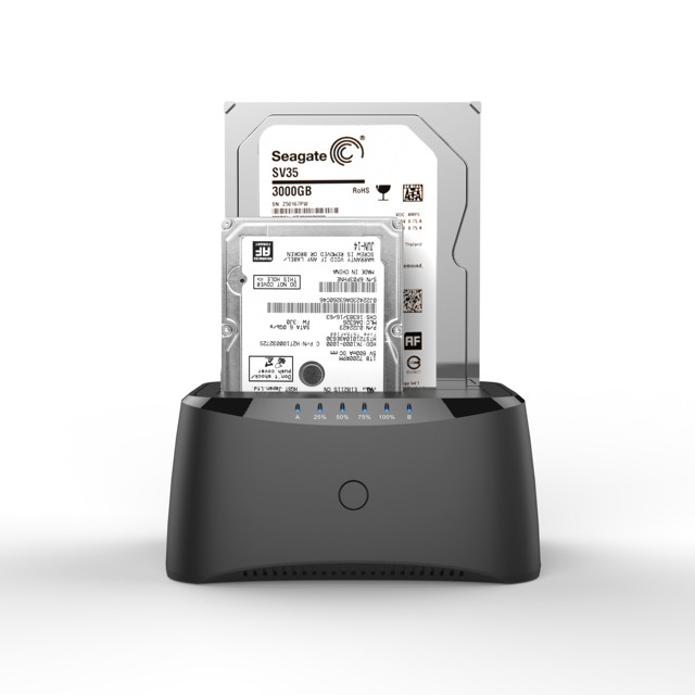 Docking Station SATA 3.0 to USB 3.0 Support UASP Dual Bay HDD for 2.5'' 3.5'' SSD USB3.1 Gen1 5gbps Transfer Rate 12TB Capacity