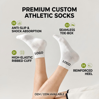 Chaussettes de sport pour hommes avec logo personnalisé, coussin de massage 3D, respirantes, en maille éponge, chaussettes de compression pour la course à pied, le fitness et le sport
