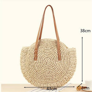 Sombreros De Playa Y Bolsa Señoras Que Imprimen Bolsos Mano Cristianos Bolso Con Borlas Macrame Set 3 Piezas Señora Mujer - Product Image 2