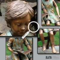 Paisaje diseño moderno Metal niños estatuas fundición cobre bronce latón niña esculturas decoración de jardín