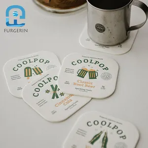 Grosir LOGO Kustom Coaster Bulat Penyerap Kertas Sekali Pakai Minuman Bir Minuman Coaster