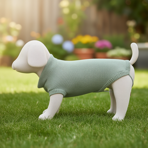 Suéter para Perro, Color Verde Salvia, Tejido de Punto Acanalado, Talla Pequeña 40 cm, para Perros - Product Image 3