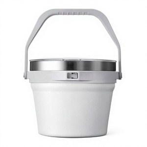 Secchiello Termico Grande Capacità in Acciaio Inossidabile, Portatile per Campeggio, Contenitore Coperto per Bevande Fredde per Viaggi all'Aperto - Product Image 3