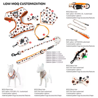 Ensemble de harnais pour chien personnalisé OEM d'usine, imprimé, en néoprène respirant, pour animaux de compagnie, ensemble de harnais pour chat et chien, laisse et collier de luxe pour chien