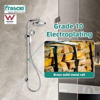 Frascio laiton rétro Design classique filigrane ensemble de douche salle de bain douche double sur Rail colonne de douche avec ensemble d'entrée d'eau