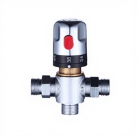 Vanne d'angle de toilette en laiton massif chromé G1/2 "avec inverseur de douche à trois voies pour douchette et mitigeur thermostatique