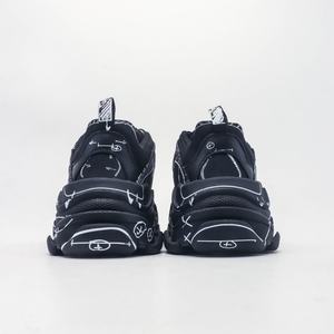 Zapatillas Deportivas Negras de Alta Calidad, Transpirables, con Cordones, Estilo Casual, con Suela de Goma Gruesa, Estampado Personalizado, para Hombre, para Fitness y Caminar - Product Image 5