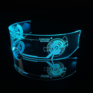 LED Luminous Glasses Shield Shape Multi Color <b>Light</b> Up For Parties Nightclubs Bars Entertainment Venues - Product Image 2