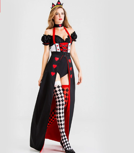 Costume de Reine Cœur Rouge, Costume d'<span class=keywords><strong>Halloween</strong></span>, Costume de Sorcière, Costume de Clown pour Spectacle - Product Image 6