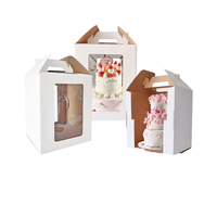 Boîte à gâteau en papier kraft écologique recyclable avec logo personnalisé en gros, emballage alimentaire en carton, fermeture magnétique, fenêtre
