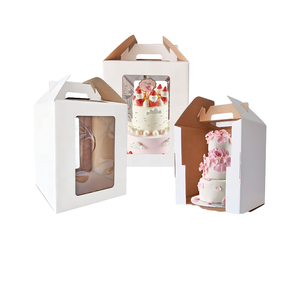 Nuovo Design bianco Kraft cartone scatola da Dessert portatile per uso alimentare finestra per torta di compleanno scatola regalo - Product Image 3
