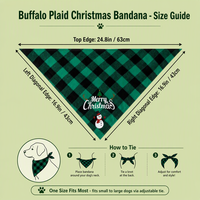 Bandana de Noël pour animaux de compagnie, écharpe triangulaire à carreaux rouges et verts pour chien et chat, imprimée sur mesure, réglable, pour fêtes de fin d'année