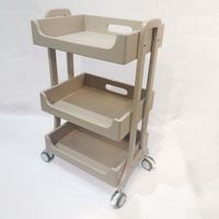 Chariot de Salon et Spa Multifonctionnel Moderne en Acier Inoxydable avec Conception Durable à 4 Roues pour Salon de Coiffure, Hôtel et Salle de Bain