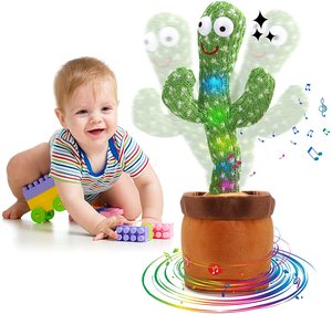 Dancing Cactus Toys ripeti quello che dici, Singing Cactus Toy giocattoli educativi Cactus mimetico elettrico peluche Unisex USSE006 CN;GUA - Product Image 1