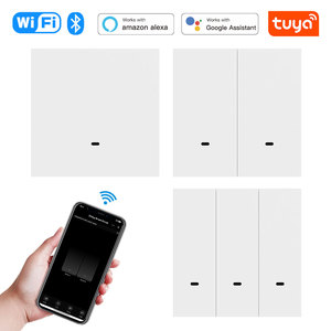 1/2/3 Gang WiFi Smart Wall <b>Light</b> <b>Switch</b> Push Button Tuya Led EU Standard Without Neutral <b>Timer</b> 240V with Remote Control - Product Image 2
