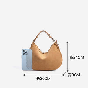 Sac à main pour femme OEM rétro de luxe à bandoulière inclinée, sac à main pour femme en cuir suédé de haute qualité - Product Image 2