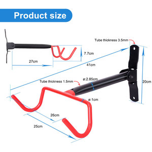 Supporto <span class=keywords><strong>da</strong></span> Parete per Biciclette, <span class=keywords><strong>Portabici</strong></span> <span class=keywords><strong>Doppio</strong></span> Pieghevole, Capacità di Carico 30kg - Product Image 4