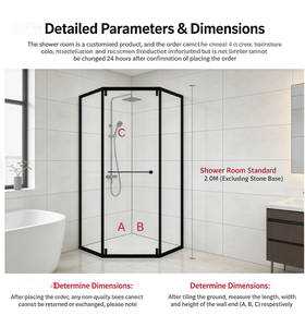 Cabine <span class=keywords><strong>de</strong></span> douche coulissante en verre trempé gris carré <span class=keywords><strong>de</strong></span> haute qualité moderne, étanche, utilisation en <span class=keywords><strong>salle</strong></span> <span class=keywords><strong>de</strong></span> <span class=keywords><strong>bain</strong></span>, vente directe d'usine - Product Image 2