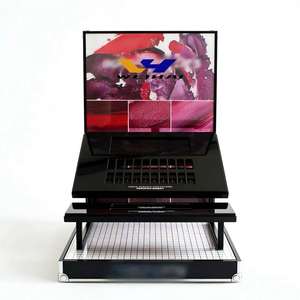 Exhibidor de Maquillaje Acrílico Moderno con Porta Letreros, Exhibidor de Cosméticos con Logotipo Personalizado para Salón de Belleza - Product Image 6