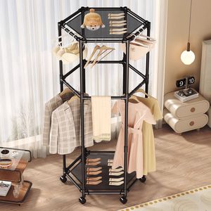 Perchero Metálico Moderno y Portátil para el Hogar, con Ruedas y una Malla de Almacenamiento, Apto para la Sala de Estar. - Product Image 3