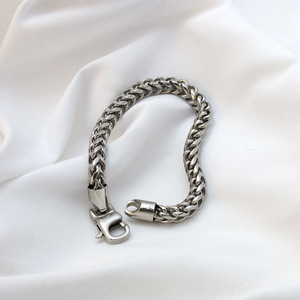 Stainless Steel Chain Bracelet Men's Hip Hop Style Geometric Link Design Gift Jewelry 10cm Extended Chain Customizable Color - Product Image 1