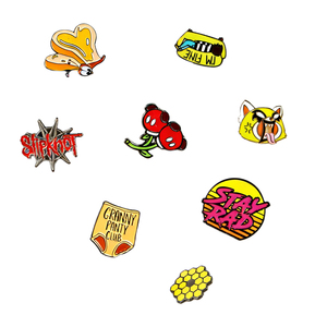 High Polished Metal Enamel <b>Pins</b> Custom Artwork Lapel Badge Cute Animal Plant Pattern Brooch Fashion Backpack Decoration - Product Image 2