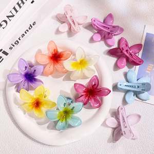 Handmade Eco-Friendly High Quality <b>Sweet</b> Style 6cm Plastic Egg <b>Flower</b> Unisex Hair Claw Clip Set Hair Accessories - Product Image 1