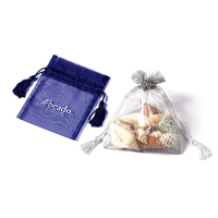 Grand sac de chaussures de thé en organza avec cordon de serrage imprimé sur mesure pour mariage pochette en organza recyclable pour cadeau