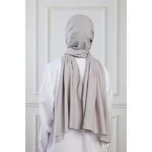 Autumn Winter Spring Summer Pure Cotton Headscarf Silver <b>Grey</b> Long Style with Printed Pattern for Muslims - Product Image 1