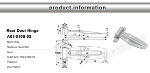 Charnières de porte arrière de <span class=keywords><strong>camion</strong></span> lourd en acier inoxydable 304 pour <span class=keywords><strong>camion</strong></span> frigorifique de stockage à froid, pièces pour carrosserie de <span class=keywords><strong>camion</strong></span> Daf - Product Image 6