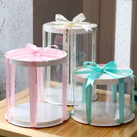XJH 16 "boîtes en papier rondes transparentes pour gâteau boîte à gâteau rose ronde prix de gros boîtes en carton rondes pour gâteau