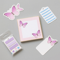 Papillon engageant la créativité haute couleur bloc-notes autocollant Mini ensemble de notes autocollantes auto-adhésives