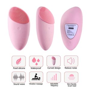 Waterproof Washing <b>Mini</b> Electric Silicone Face Massage Face Cleansing Brush Sonic <b>Vibration</b> Deep Pore Cleaner Tools - Product Image 5