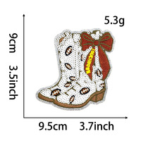 Offre Spéciale en Stock : Écussons Thermocollants Brodés Pailletés pour Casques de Rugby, Fourniture en Gros, Badges Personnalisés OEM pour Vêtements de Jour de Match Sportif