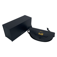 Boîte à lunettes de soleil marque de luxe, personnalisée, boîtes d'emballage, en cuir noir, étuis en papier, avec Logo, 5 pièces