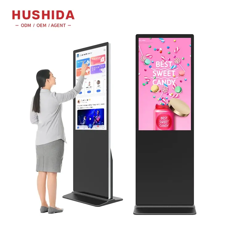 32 43 50 55 65 inch interactive monitor vertical multi touch information kiosk lcd digital signage