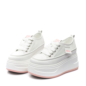 Baskets montantes à lacets en maille à talon haut, semelles épaisses et souples, plateforme rehaussante, chaussures décontractées pour femmes - Product Image 6