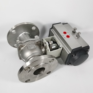 Vanne à boisseau sphérique flottante pneumatique Alahot Q641F-16 en acier inoxydable et acier moulé, vanne <span class=keywords><strong>d</strong></span>'arrêt rapide DN50 1.6MPa 150 - Product Image 4