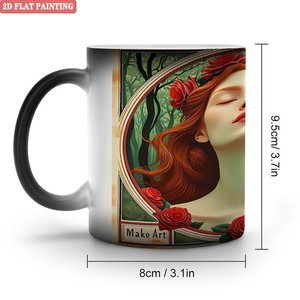Blank Mug 11oz Frosted Black <b>Ceramic</b> Heat Sensitive Art Customization Gift <b>Cup</b> - Product Image 1
