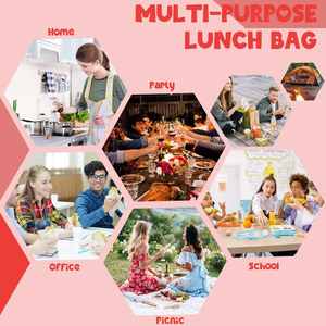 Dropshipping Shopify <b>Lunch</b> <b>Bag</b> for Women Men Cute Corduroy <b>Lunch</b> Tote <b>Bags</b> Reusable <b>Insulated</b> <b>Lunch</b> <b>Box</b> Large Capacity - Product Image 4