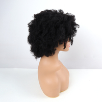 Perruque Afro crépue bouclée noire, cheveux humains brésiliens, vierges, bruts, bon marché, vente en gros