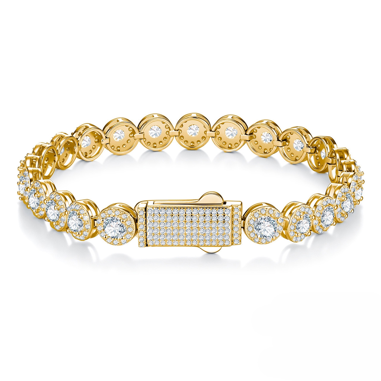 7mm GRA Moissanite  Necklaces-Gold