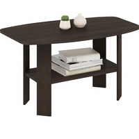 Table basse moderne minimaliste en bois d'ingénierie avec design gain de place, mobilier de salon brun foncé