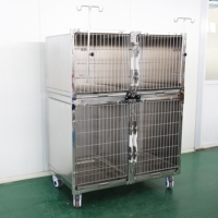 Double Dog Cage & House Edelstahl Classic Solid Pet Kennel für den Außen-/Innenbereich