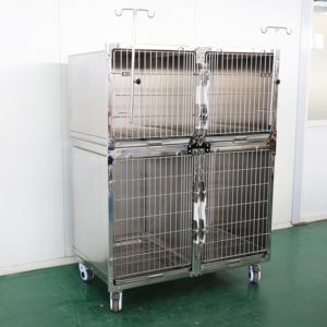 Açık/kapalı kullanım için çift köpek kafesi ve ev paslanmaz çelik klasik katı evcil hayvan kulubesi - Product Image 2