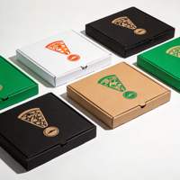 Boîte à pizza personnalisée, taille réglable et impression de logo, emballage jetable pour pizzeria
