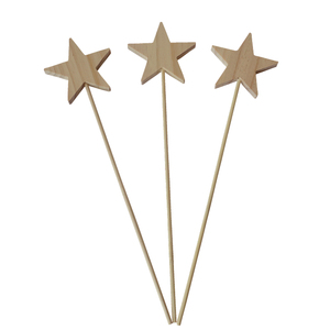 <span class=keywords><strong>Baguette</strong></span> magique étoile en <span class=keywords><strong>bois</strong></span> de pin naturel inachevé pour enfants, accessoires de fée, artisanat artistique, bâton de princesse, Noël - Product Image 1