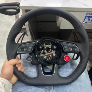 Volante Deportivo de Cuero YLD para Autos Audi R8 <span class=keywords><strong>A3</strong></span> A4 A5 A6 A7 S3 S5 Q5 RS8 S8 RS3 RS4 RS5 RS7 - Product Image 1
