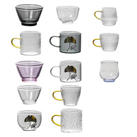 Service à thé Kung Fu en verre transparent résistant à la chaleur en borosilicate écologique, tasse à thé de 150 ml, design moderne et épuré