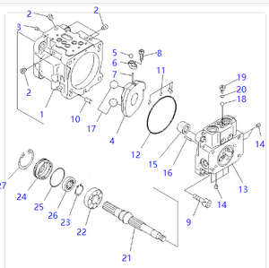 Pompe hydraulique principale PC35MR-2 708-3S-00513 708-3S-00512 708-3S-00511 708-3S-00611 708-3S-00610 pour mini-excavatrice - Product Image 4
